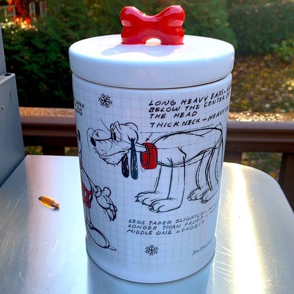 New Mickey Mouse Christmas Holiday Sketchbook Pet Treat Canister - Picture 1 of 12